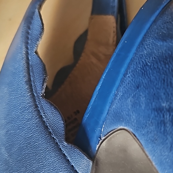 Miz Mooz Blue Leather Lace-up Heeled Pumps - Picture 8 of 14